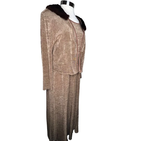 rabbit rabbit Designs 2 Piece Set Dress and Cardigan with Rabbit Fur Short Sleev - Picture 8 of 16